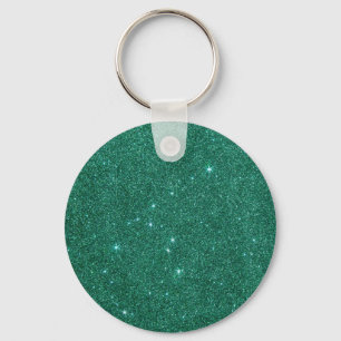 Image of teal glitter key ring