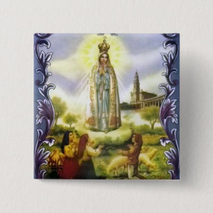 Image of the apparition Our Lady of Fatima 15 Cm Square Badge