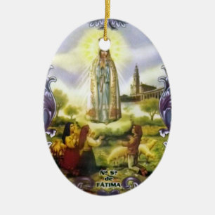 image of the apparition Our Lady of Fatima Ceramic Tree Decoration