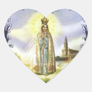Image of the apparition Our Lady of Fatima Heart Sticker