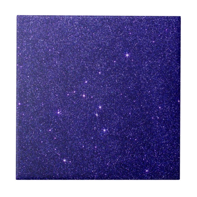 Image of trendy blue glitter tile (Front)