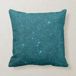 Image of trendy teal glitter cushion