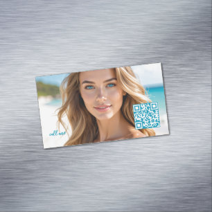 Image, Qr Code, some text Magnetic Business Card