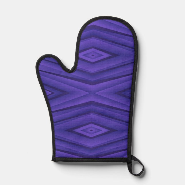 Image showing a purple oven mitt with a geometric  (Front)