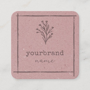 Image Template Rustic Floral Boutique Flower Square Business Card