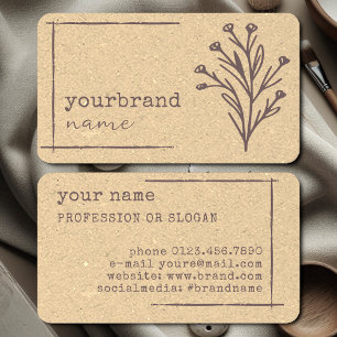 Image Template Rustic Floral Flower Kraft Paper Business Card