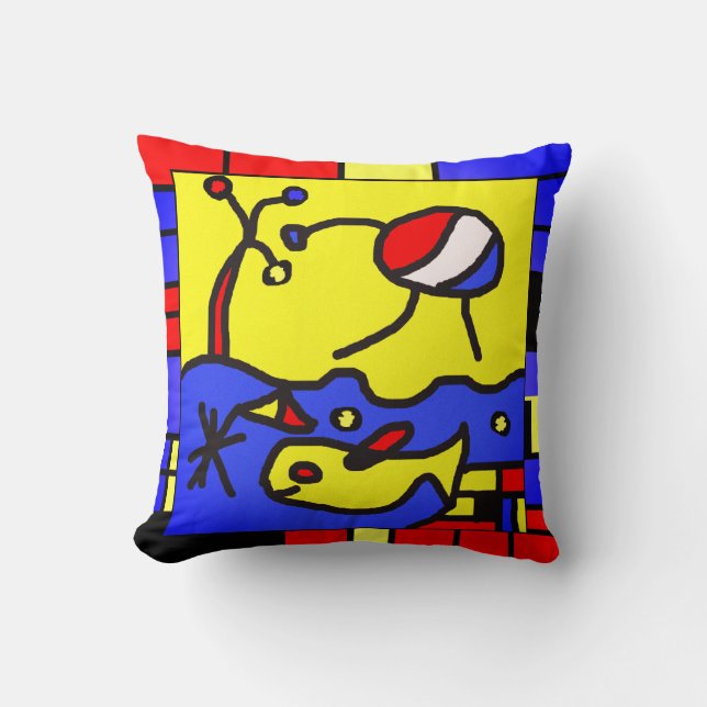 Image with fish modern art cushion (Front)