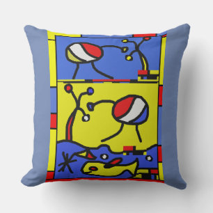 Image with fish modern art cushion