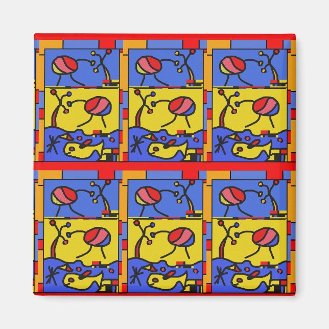 Image with fish modern art magnet (Front)