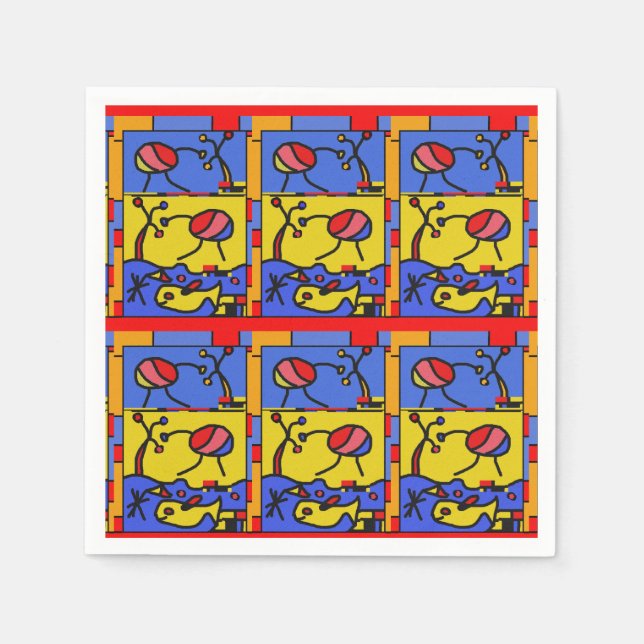 Image with fish modern art napkin (Front)