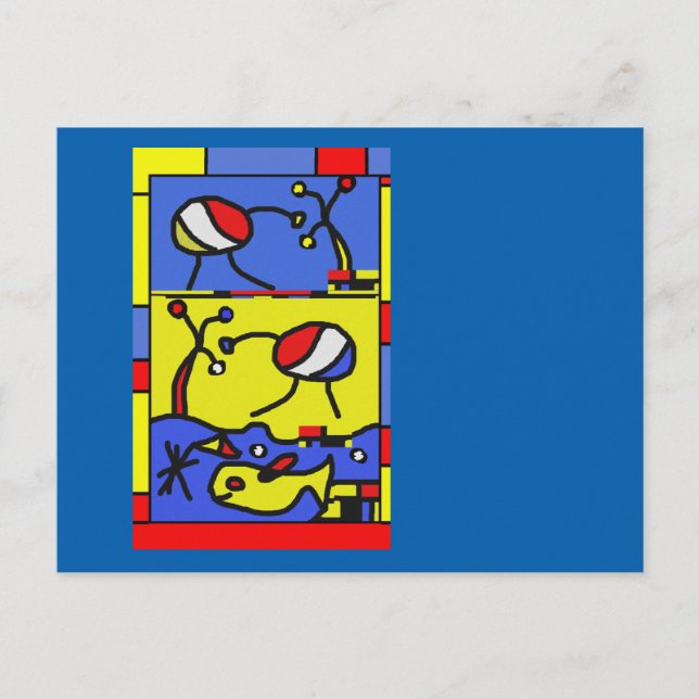 Image with fish modern art postcard (Front)