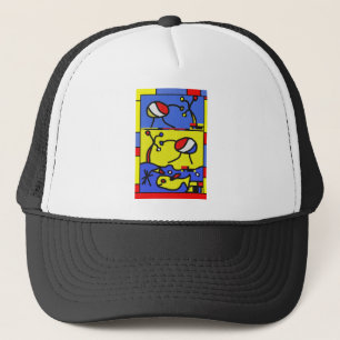Image with fish modern art trucker hat