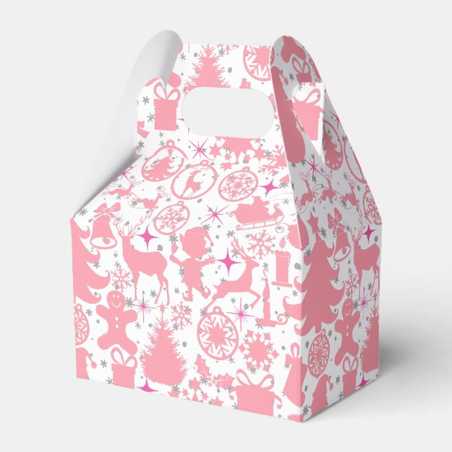 Images of Christmas in Pink Favour Box (Front Side)