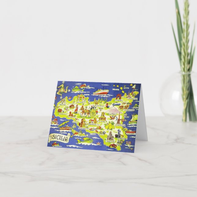Images of Sicily Blue Folded Card (Front)
