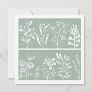 Imaginary Botanical Herbarium Soft Sage Green Card