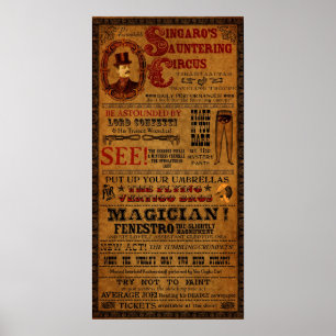 Imaginary Circus Poster from Tirahvaalta 12" x 24"