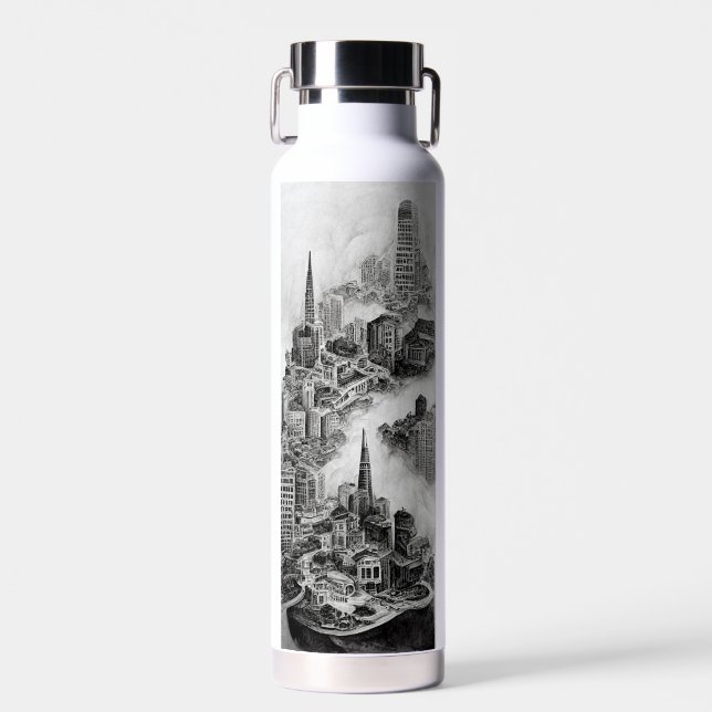 Imaginary City of San Francisco Water Bottle (Front)