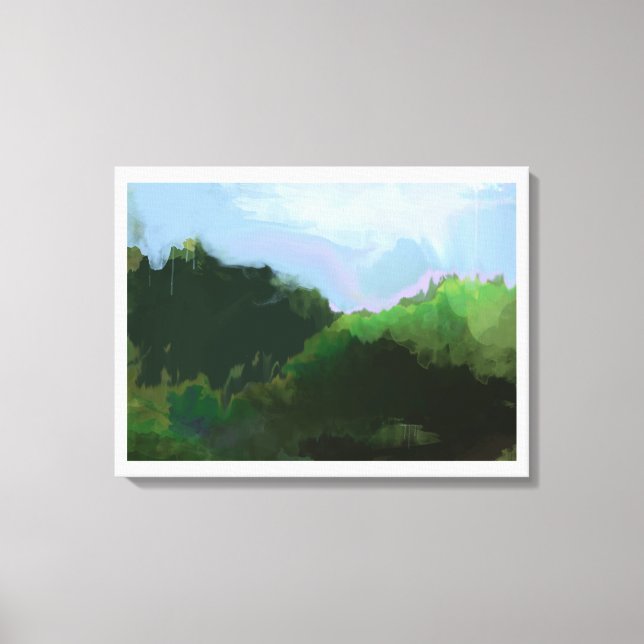 imaginary green mountains canvas print (Front)