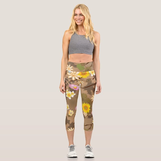 Imaginary Jungle 2 Capri Leggings (Front)