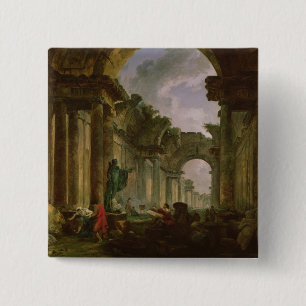 Imaginary View of the Grand Gallery of the 15 Cm Square Badge