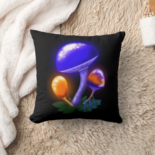 Imaginary White Dapperling Orange & Blue Mushroom Cushion (Blanket)