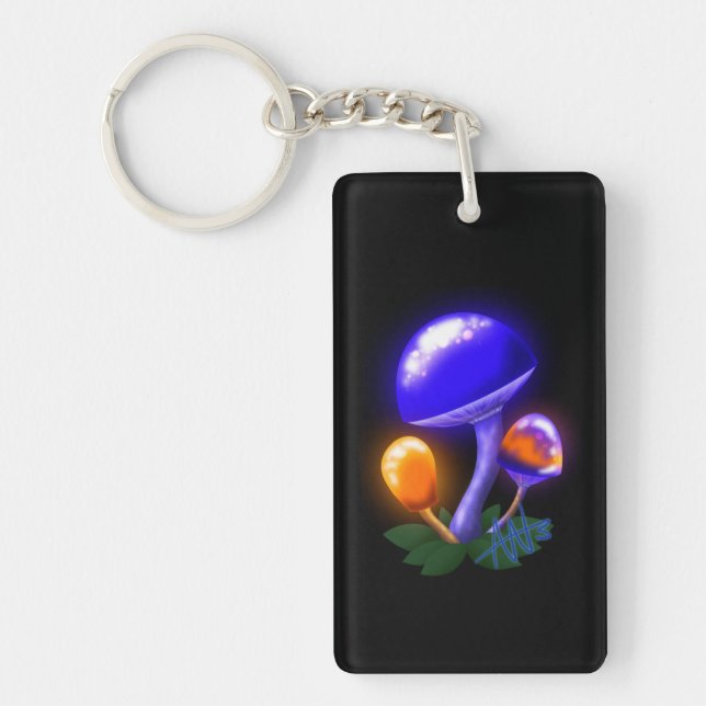 Imaginary White Dapperling Orange & Blue Mushroom Key Ring (Front)