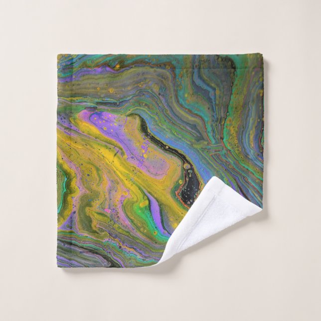 Imagination 2 Vibrant Geode Abstract Bath Towels (Wash Cloth)
