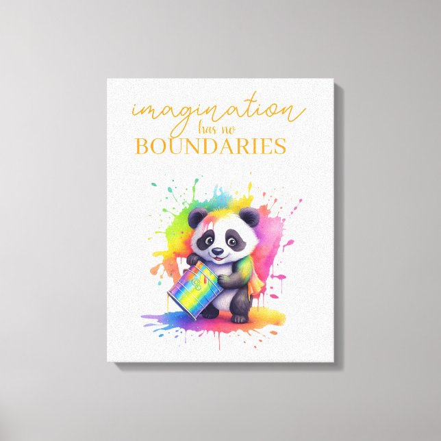 Imagination Has No Boundaries — Kids’ Room Poster Canvas Print (Front)