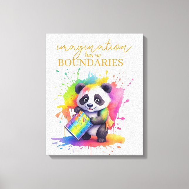 Imagination Has No Boundaries — Kids’ Room Poster Canvas Print (Front)