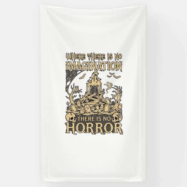 Imagination Horror Halloween Haunted House Cemeter Banner (Vertical)