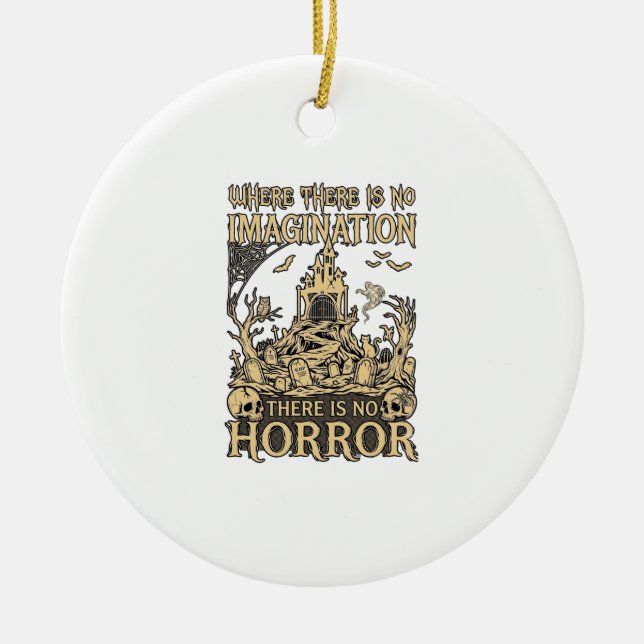 Imagination Horror Halloween Haunted House Cemeter Ceramic Tree Decoration (Front)