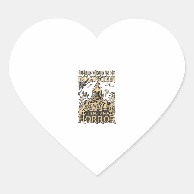 Imagination Horror Halloween Haunted House Cemeter Heart Sticker (Front)