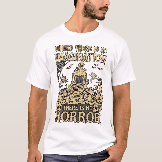 Imagination Horror Halloween Haunted House Cemeter T-Shirt (Front)