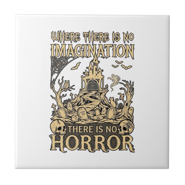 Imagination Horror Halloween Haunted House Cemeter Tile (Front)