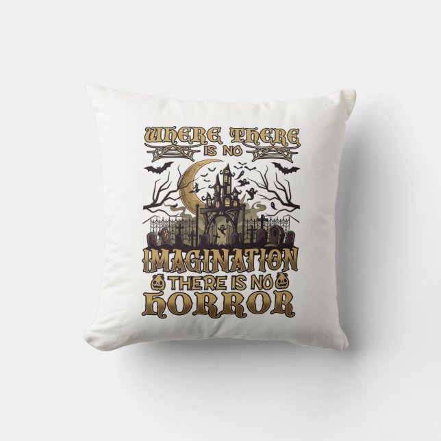 Imagination Horror Halloween Haunted House Graveya Cushion (Front)