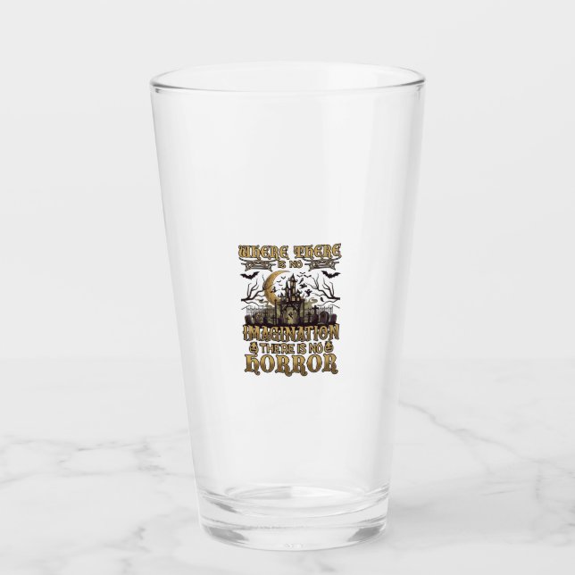 Imagination Horror Halloween Haunted House Graveya Glass (Front)
