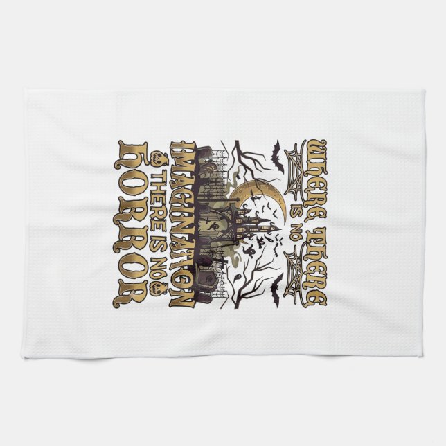 Imagination Horror Halloween Haunted House Graveya Tea Towel (Horizontal)