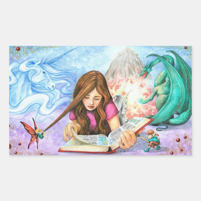 Imagination Rectangular Sticker (Front)