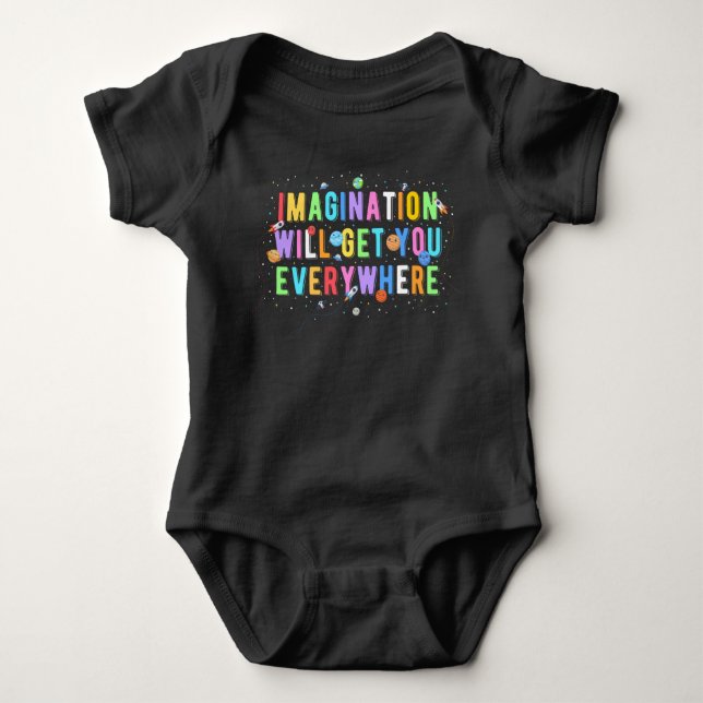 Imagination Will Get You Everywhere Baby Bodysuit (Front)