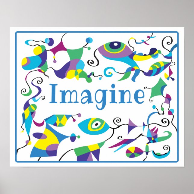 Imagine Abstract Decor Poster for Child's Room (Front)