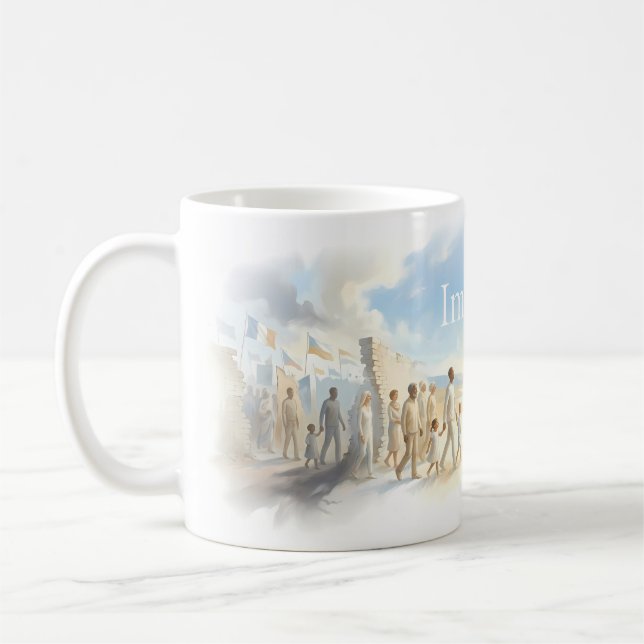 Imagine All People Walking Together Mug (Left)