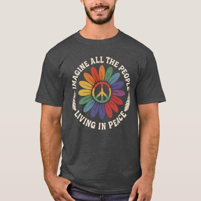 IMAGINE ALL THE PEOPLE LIVING IN THE PEACE T-Shirt (Front)