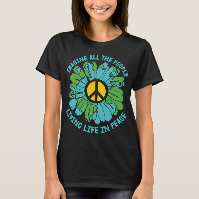 imagine all the people living life in peace T-Shirt (Front)