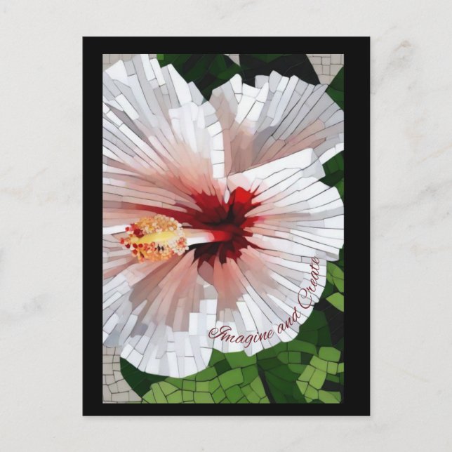 Imagine and Create Mosaic Flower Postcard (Front)