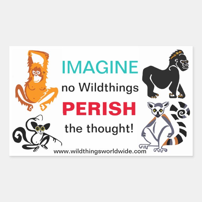 IMAGINE - Animal lover -Endangered animals -Nature Rectangular Sticker (Front)