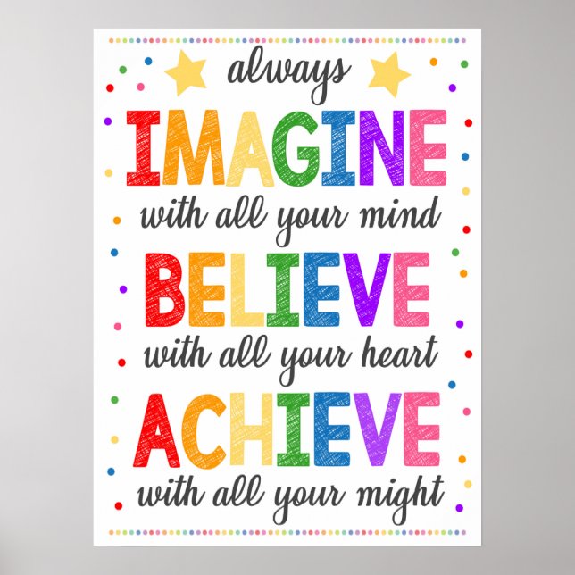Imagine Believe Achieve Classroom Poster (Front)