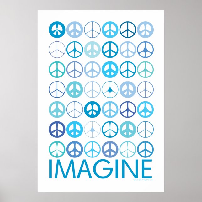IMAGINE - Blue International Peace Signs (Front)