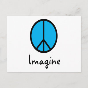 Imagine BLUE peace symbol Postcard