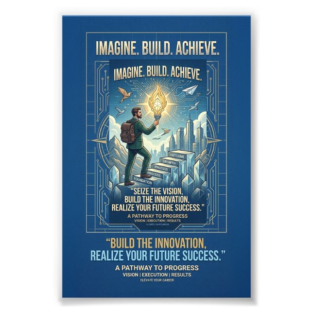 Imagine Build Achieve Motivational Poster (Front)
