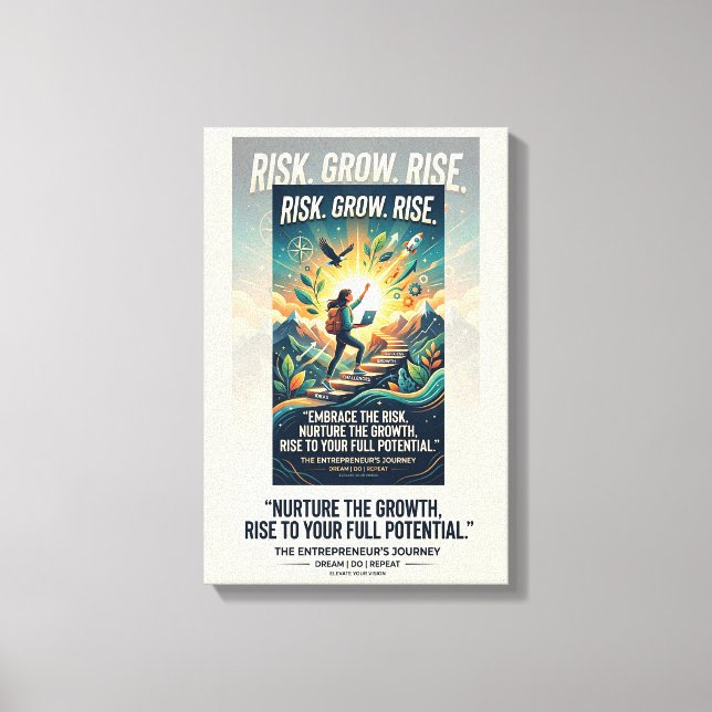 Imagine Build Achieve Motivational Poster Canvas Print (Front)